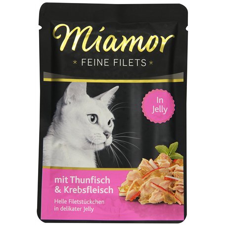 Miamor Katzenfutter Feine Filets Thunfisch & Krebsfleisch 100 g, 24er Pack (24 x 100 g)