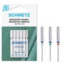 SCHMETZ Aiguilles pour machines à coudre | 5 Aiguilles Microtex | 130/705 H-M | Grosseur d'aiguille 2x 60/8, 2x 70/10 et 1x 80/1
