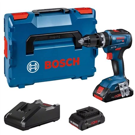 Bosch Professional 06019H5304 Système sans Fil 18V, Perceuse à Percussion GSB 18V-55 avec 2 Batteries ProCORE 4.0 Ah + GAL 18V-4
