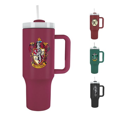 Pyramid International - Tumbler Gryffindor - Mug Isotherme avec Paille et Poignée - 1.2L - Thermos Chaud et Froid