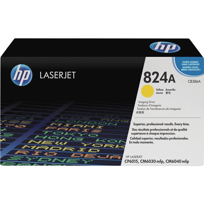 HP CB386 A tambour et toner original pour laserjet cP6015, jaune