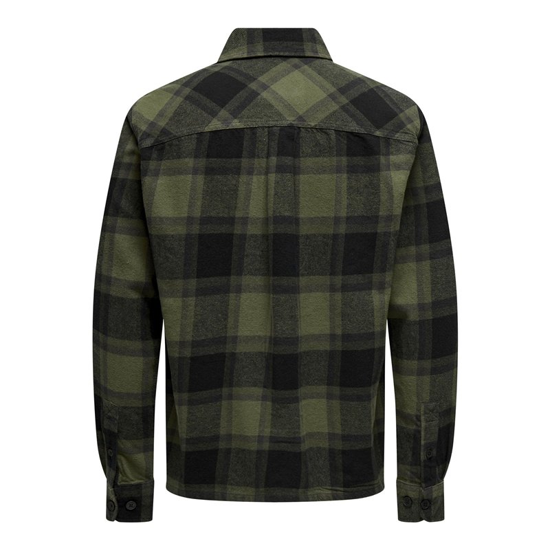 Image secondaire de ONLY & SONS Onscedric Life Check Overshirt Noos Veste Chemise, Marron, XXL Hommes
