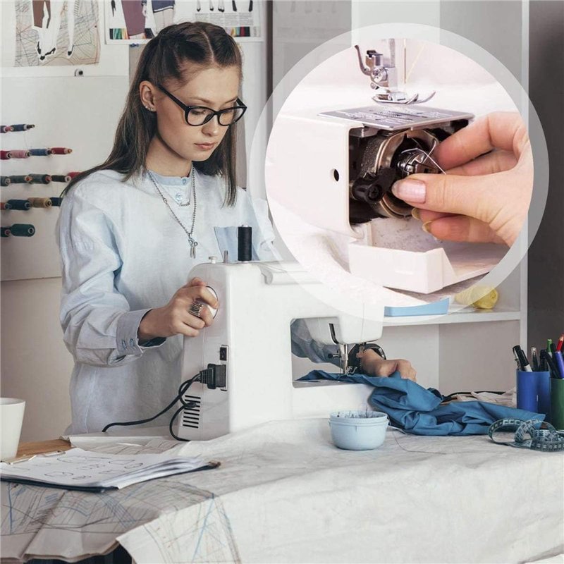 Image secondaire de 2 Pièces Boîte à Canette pour Machine à Coudre, 8 Pièces Bobine en Métal, Compatible pour Singer Janome Brother Machine à Coudre