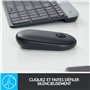 Logitech Pebble, souris sans fil avec Bluetooth ou récepteur 2,4 GHz, souris silencieuse et ultra-fine pour ordinateur portable,