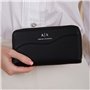 Armani Exchange Portefeuille zippé Around, bi-Pliable Femme, Noir, Einheitsgröße
