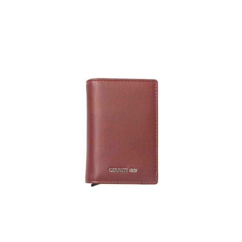 Cerruti 1881 Élégant Portefeuille Homme en Cuir de Veau Rouge, Rouge, rouge