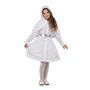 viving Déguisement de Noël mignonne blanche avec jupon et couvre-épaules avec capuche, taille 10-12 ans