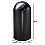 Eko - Poubelle Pushbin - 40 litres - Noir Mat