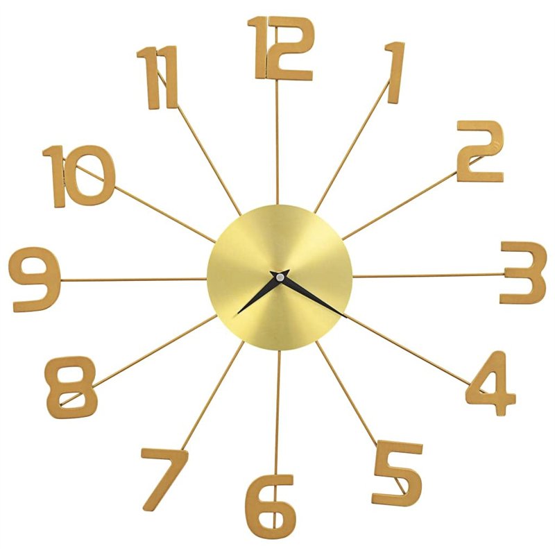 vidaXL Horloge Murale Métal 50 cm Doré