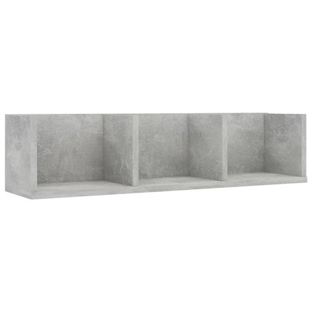 VidaXL Étagère murale pour CD Gris béton 74,9 x 18 x 18 cm