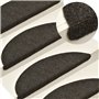 Tapis d'escalier auto-adhésifs 15 pcs 56x17x3 cm aiguilleté brun clair