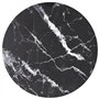 vidaXL Plateau de table noir Ø 60 x 0,8 cm en verre trempé aspect marbre