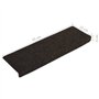 Bussandri Exclusive Lot de 15 tapis d'escalier en non-tissé aiguilleté Marron 65 x 25 cm