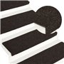 Bussandri Exclusive Lot de 15 tapis d'escalier en non-tissé aiguilleté Marron 65 x 25 cm