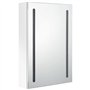 vidaXL Armadietto Bagno con Specchio e LED Bianco Lucido 50x13x70 cm