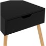 Table de chevet Noir brillant 40x40x56 cm Aggloméré