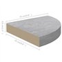 VidaXL Étagères d'angle murales 4 pcs Gris béton 25x25x3,8 cm MDF