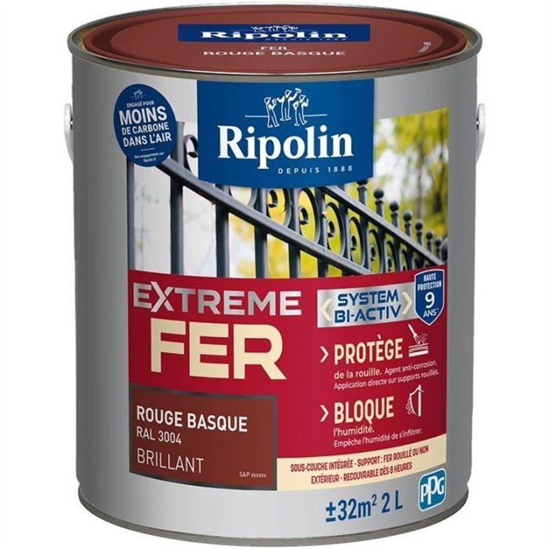 Extreme fer rouge basque RAL 3004 brillant - RIPOLIN - 2 L