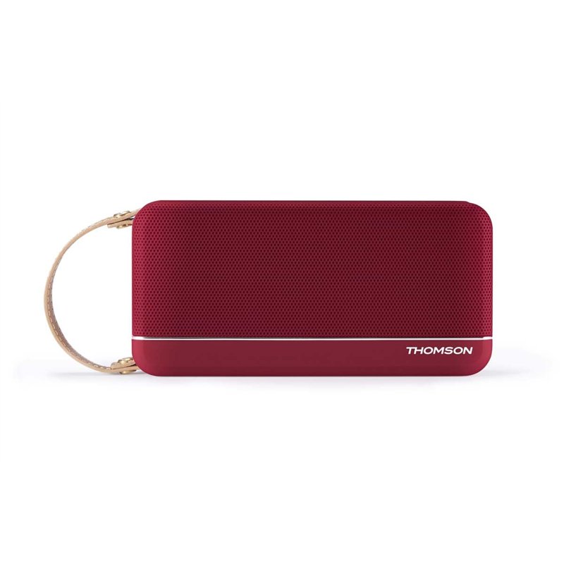 THOMSON Speaker Rouge métal lanière Marron