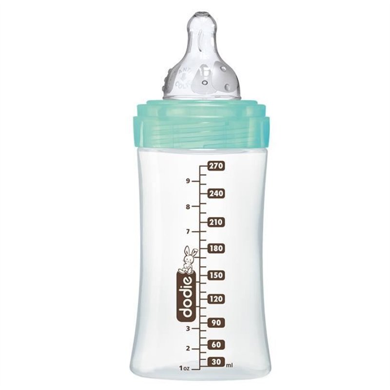 Image secondaire de Dodie Biberon Initiation+ Anti-Coliques 3 Vitesses en Verre +0m Vert Oiseaux 270ml