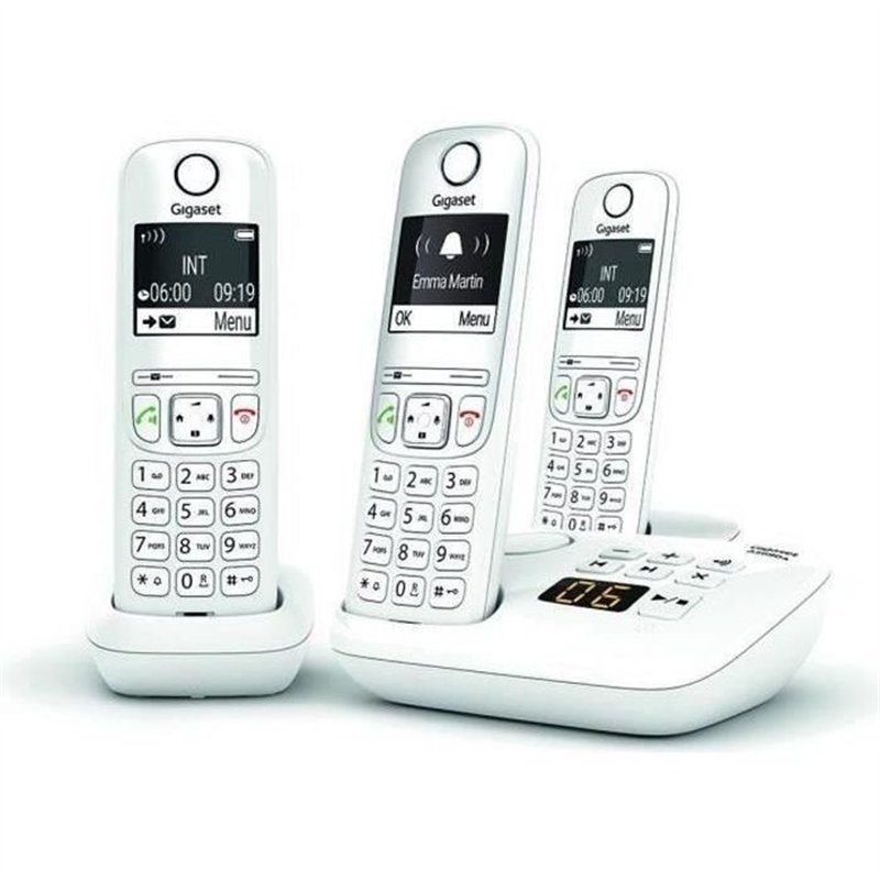 Téléphone Fixe AS690 A Trio Blanc - GIGASET - Monochrome - 20 tonalités de sonnerie - Mains libres
