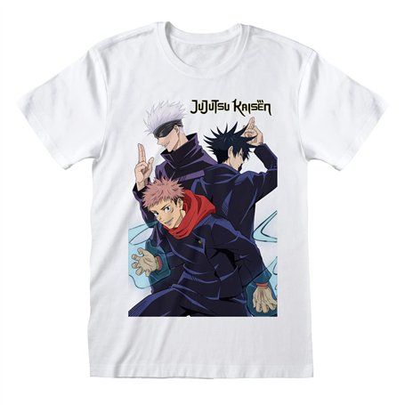 heroes inc T Shirt à Manches Courtes Jujutsu Kaisen Trio Blanc Unisexe