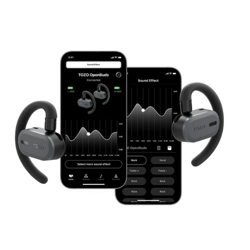 Image secondaire de Casques Bluetooth de Sport TOZO Open Buds Noir