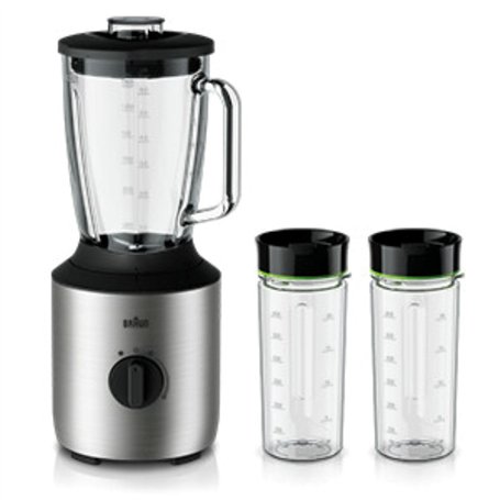 Braun JB 3272 SI PowerBlend 3 Mixeur avec 2 bouteilles Smothie2Go Bol en verre pour ingrédients chauds et froids 1