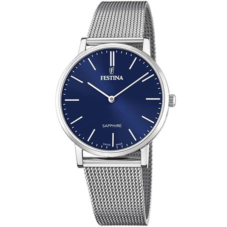 Festina Montre pour Homme F20014/2 Swiss Made Boîtier en Acier Inoxydable Gris Bracelet en Acier Inoxydable Gris