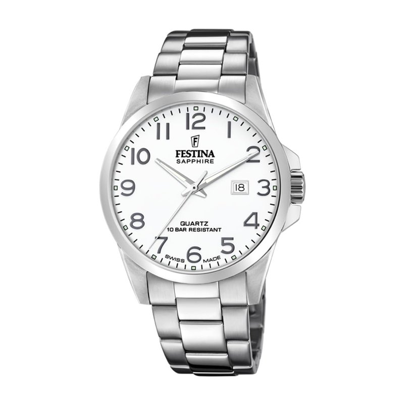 Festina Montre pour Homme F20024/1 Swiss Made Boîtier en Acier Inoxydable Gris Bracelet en Acier Inoxydable Gris