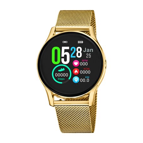 LOTUS Montre pour Femme 50003/A Smartwatch Boîtier en Alliage Doré Bracelet en Acier Inoxydable Doré