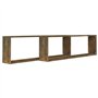 Mensole Parete Cubo 2pz Rovere Fumo 100x15x30 Legno Multistrato