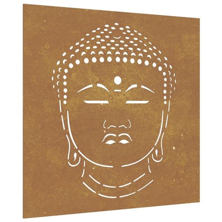 vidaXL Décoration Murale Jardin 55x55 cm Motif de tête de Bouddha