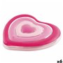 Matelas Gonflable Intex Coeur 135 x 155 x 25 cm Rose (6 Unités)
