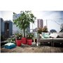 Pot de fleur - Elho - Loft Urban Rond - Roues 50 - Rouge - L 49 x B 48.5 x H 45 cm - Extérieur - 100% recyclé