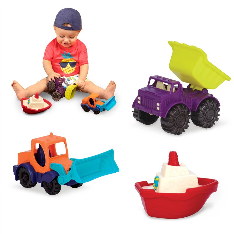 Battat BX1528 Vehicules Jouet Coloré Multicolore 3 Unité (Lot de 1)