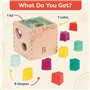 B. Toys - Wonder Cube - Jouet de développement en Bois - trieur de Formes - 9 Formes colorées - Jouet éducatif pour Les Tout-Pet