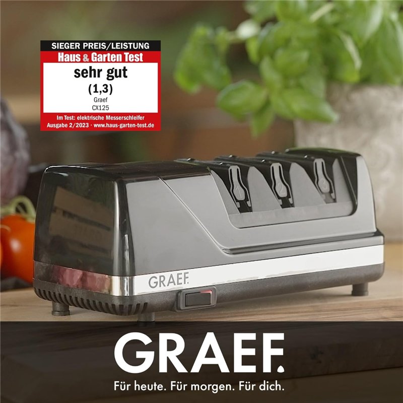Image secondaire de GRAEF CX125 – Aiguiseur électrique 3 phases, angle 15°, revêtement diamanté, pour couteaux de cuisine, chasse, pro et à lame cra