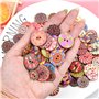 Skyzone 300 pièces Bouton Rond pour Enfants, boutons mercerie 2 Trous en bois pour Couture Artisanat Bricolage Ornement Fait à l