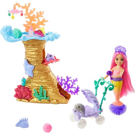 Barbie Coffret Barbie Mermaid Power avec Poupée Chelsea Sirène