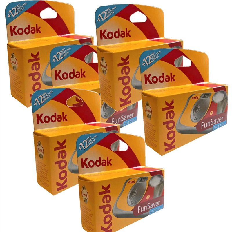 Lot de 6 appareils photo jetables FunSaver avec flash 800 ISO