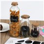Kesote 128 Pcs Etiquettes Autocollantes Bocaux Noir +2 Marqueurs de Craie Effaçables pour Les Bouteilles en Verre
