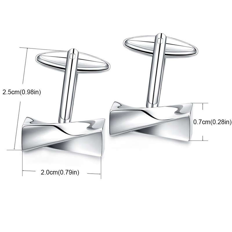 Image secondaire de HONEY BEAR Bouton De Manchette Pince Argent Homme Chemise Poignet Col En Mariage Cadeau,nœud