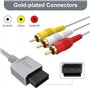 Link-e : Cable Audio Video RCA avec Connecteurs Plaqués Or Compatible avec la Console Nintendo Wii et Wii-U