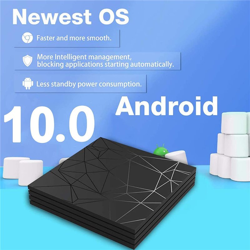 Image secondaire de Android TV Box, Android 9.0 TV-Box, 4 GB RAM 32 GB ROM H6 Quad-Core Cortex-A53, unterstützt 3D 6 K Ultra HD H.265 2,4 GHz WiFi E