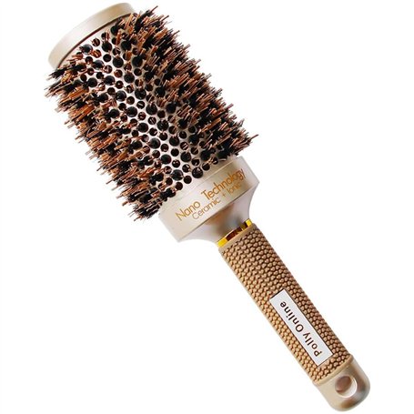 Brosse à Cheveux Ronde Brosse à Sécher Ionic Poils de Sanglier Anti-statique Brosse Ronde pour Sécher