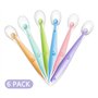 PandaEar Cuillères en Silicone pour bébé Enfants, Lot de 6 Cuillère à soupe avec embouts en silicone souple pour l'Alimentation 