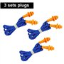 KBNIAN 3 Paires Bouchons d'Oreilles Antibruit Réutilisable en Silicone avec Cordon et Bouteilles de Rangement Casque Protection 