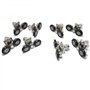 Lot de 8 roulettes pour porte de douche simple/glissières/roues/poulies Diamètre 25 mm Pièces de rechange en alliage de zinc