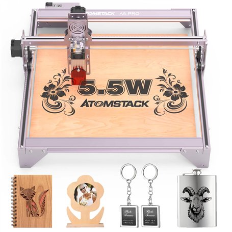 ATOMSTACK Graveur laser machine de découpe et de gravure laser A5 P série puissance de sortie 5W-5.5W protection des yeux à mise